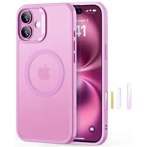 ESR for iPhone 16 PlusCase, Compatible with MagSafe, Shockproof Military-Grade Protection, Magnetic Phone Case for iPhone 16 Plus, Classic Hybrid Case (HaloLock), Frosted Pink - 1