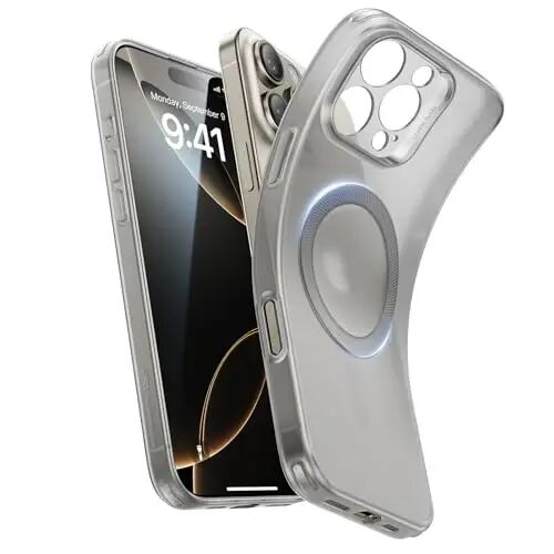 ESR for iPhone 16 Pro Case, Compatible with MagSafe, Camera Protection, Shockproof Thin Cover, Resists Yellowing and Scratches, Magnetic Phone Case for iPhone 16 Pro, Zero Series, Frosted Grey - ESR