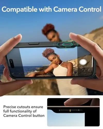 ESR for iPhone 16 Pro Case with Stand, 23 ft Military-Grade Drop Protection, Heavy Duty Magnetic Phone Case, Compatible with MagSafe Accessories, Cyber Series, Army Green - 5