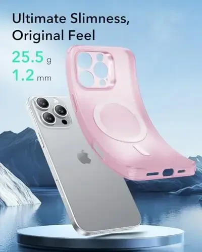 ESR for iPhone 16 Pro Max Case, Compatible with MagSafe, Camera Protection, Shockproof Thin Cover, Resists Yellowing and Scratches, Magnetic Phone Case for iPhone 16 Pro Max, Zero Series, Frosted Pink - 3