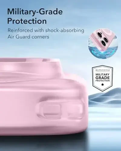 ESR for iPhone 16 Pro Max Case, Compatible with MagSafe, Camera Protection, Shockproof Thin Cover, Resists Yellowing and Scratches, Magnetic Phone Case for iPhone 16 Pro Max, Zero Series, Frosted Pink - 6