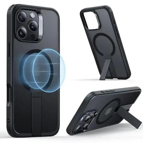 ESR for iPhone 16 Pro Max Case with Kickstand, MagSafe bilan mos, muzlatilgan qora - ESR