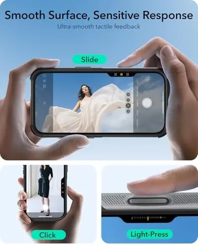 ESR for iPhone 16 Pro Max Case with Stash Stand, Camera Control, 23FT Military-Grade Shock-Absorbing Drop Protection, Compatible with MagSafe Accessories, Magnetic Cyber Series, Titanium - 5