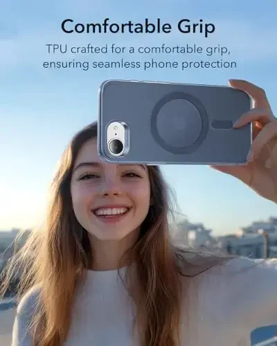 ESR for iPhone 16e Case, Compatible with MagSafe, Camera Protection, Shockproof Thin Cover, Resists Yellowing and Scratches, Magnetic iPhone Case for 16e,Clear Frosted Blue - 3