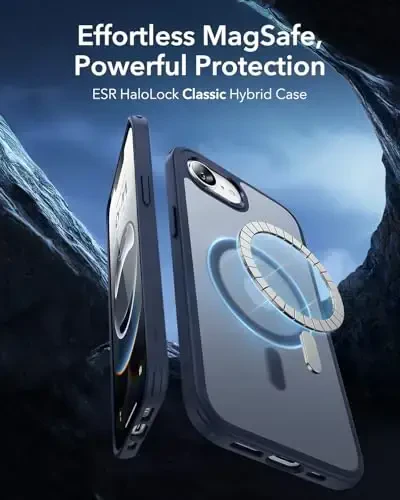 ESR for iPhone 16e Case, Compatible with MagSafe, Shockproof Military-Grade Protection, Magnetic Phone Case for iPhone 16e Case, Classic Hybrid Case (HaloLock),Frosted Blue - 2