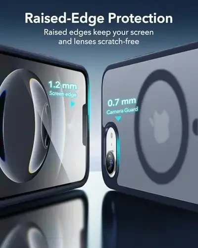 ESR for iPhone 16e Case, Compatible with MagSafe, Shockproof Military-Grade Protection, Magnetic Phone Case for iPhone 16e Case, Classic Hybrid Case (HaloLock),Frosted Blue - 6