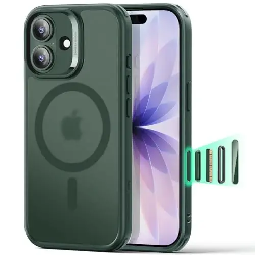 ESR for iPhone 17 Case, Camera Control, Compatible with MagSafe, Shockproof Military-Grade Protection, Magnetic Phone Case for iPhone 17, Classic Hybrid Case, Frosted Green 