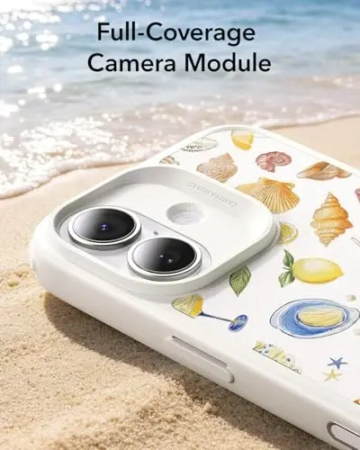 ESR for iPhone 17 Case, Camera Control Cover, Compatible with MagSafe, Shockproof Military-Grade Protection, Magnetic Case for iPhone 17, Classic Hybrid, Coastal Summer, Cream White - 4