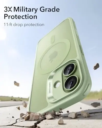 ESR for iPhone 17 Case, Camera Control Cover, Compatible with MagSafe, Shockproof Military-Grade Protection, Magnetic Phone Case for iPhone 17, Classic Hybrid Case, Frosted Light Green - 4