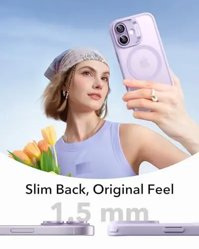 ESR for iPhone 17 Case, Camera Control Cover, Compatible with MagSafe, Shockproof Military-Grade Protection, Magnetic Phone Case for iPhone 17, Classic Hybrid Case, Frosted Light Purple - 6