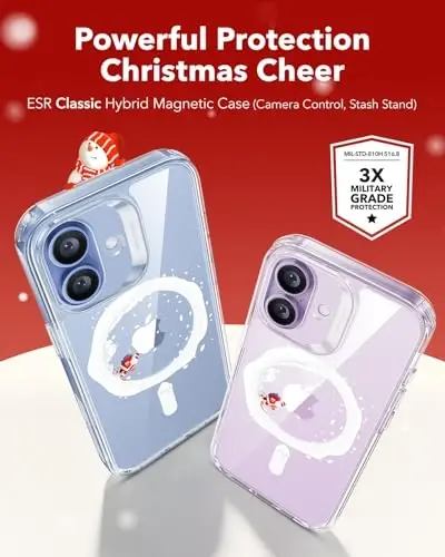 ESR for iPhone 17 Case, Camera Control Cover, Compatible with MagSafe, Shockproof Military-Grade Protection, Magnetic Phone Case for iPhone 17, Classic Hybrid Case, Santa Skater - 2