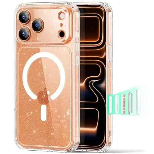 ESR for iPhone 17 Pro Case, Camera Control, Compatible with MagSafe, Shockproof Military-Grade Protection, Magnetic Phone Case for iPhone 17 Pro, Classic Hybrid Case, Clear Shimmer - 1