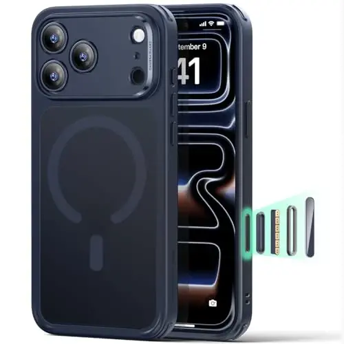 ESR for iPhone 17 Pro Case, Camera Control, Compatible with MagSafe, Shockproof Military-Grade Protection, Magnetic Phone Case for iPhone 17 Pro, Classic Hybrid Case, Frosted Blue 