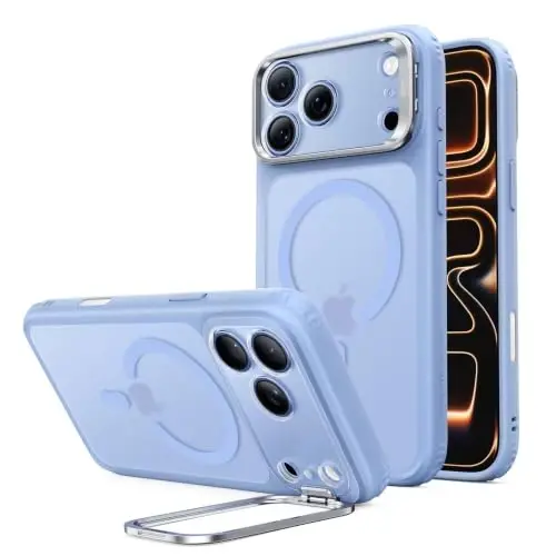 ESR for iPhone 17 Pro Case Flex Stand, for MagSafe, Frosted Light Blue | Anti-Yellowing, 3X Military-Grade Drop Protection, Magnetic Phone Case, Shockproof Air Guard Corners, Resists Scratches - 1