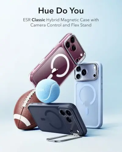 ESR for iPhone 17 Pro Max Case Flex Stand, for MagSafe, Frosted Burgundy | Anti-Yellowing, 3X Military-Grade Drop Protection, Magnetic Phone Case, Shockproof Air Guard Corners, Resists Scratches - 2