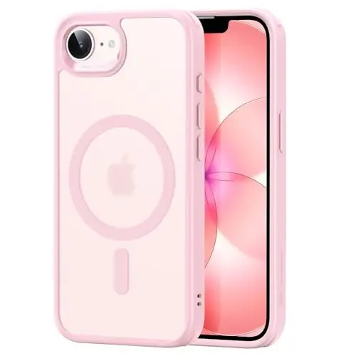 ESR for iPhone 17e/iPhone 16e Case, Compatible with MagSafe, Shockproof Military-Grade Protection, Scratch-Resistant Back, Magnetic Phone Case for iPhone 17e/16e,Classic Hybrid Case,Frosted Light Pink 