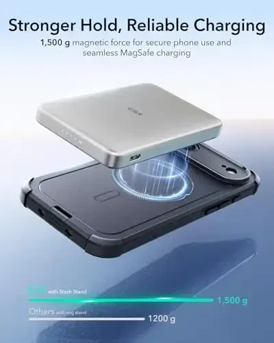 ESR for iPhone Air Case, 7X Harbiy darajadagi tushishdan himoya, zarbani yutuvchi Rugged iPhone 17 Air qopqog'i, kamera boshqaruv tugmasi, MagSafe aksessuarlari bilan mos, Cyber Series, Qora - 6