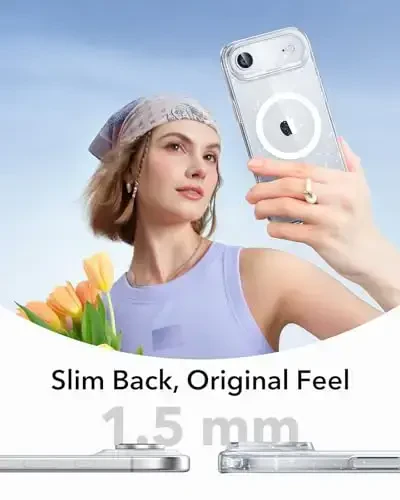 ESR for iPhone Air Case, Camera Control, Compatible with MagSafe, Shockproof Military-Grade Protection, Magnetic Phone Case for iPhone 17 Air Case, Clear Shimmer - 6