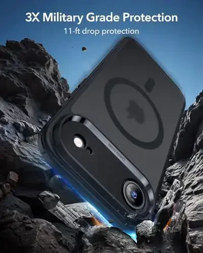 ESR for iPhone Air Case, Camera Control, Compatible with MagSafe, Shockproof Military-Grade Protection, Magnetic Phone Case for iPhone 17 Air Case, Frosted Black - 4