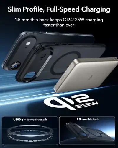 ESR for iPhone Air Case, Camera Control, Compatible with MagSafe, Shockproof Military-Grade Protection, Magnetic Phone Case for iPhone 17 Air Case, Frosted Black - 5