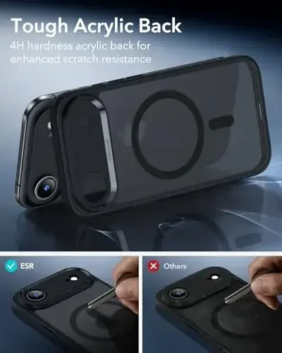 ESR for iPhone Air Case, Camera Control, Compatible with MagSafe, Shockproof Military-Grade Protection, Magnetic Phone Case for iPhone 17 Air Case, Frosted Black - 6
