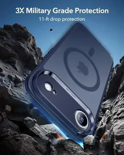 ESR for iPhone Air Case, Camera Control, Compatible with MagSafe, Shockproof Military-Grade Protection, Magnetic Phone Case for iPhone 17 Air Case, Frosted Blue - 4