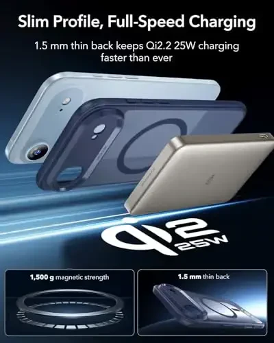 ESR for iPhone Air Case, Camera Control, Compatible with MagSafe, Shockproof Military-Grade Protection, Magnetic Phone Case for iPhone 17 Air Case, Frosted Blue - 5