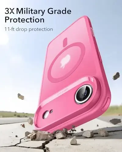 ESR for iPhone Air Case, Camera Control, Compatible with MagSafe, Shockproof Military-Grade Protection, Magnetic Phone Case for iPhone 17 Air Case, Frosted Pink - 3