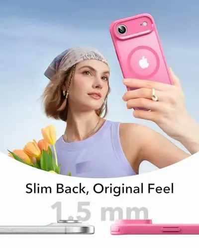 ESR for iPhone Air Case, Camera Control, MagSafe bilan mos, zarbga chidamli harbiy darajadagi himoya, iPhone 17 Air Case uchun magnit telefon qutisi, muzli pushti - 5