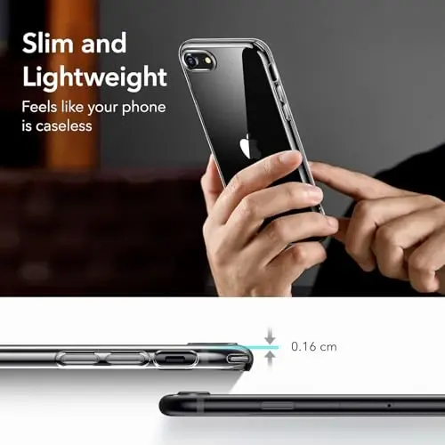 ESR for iPhone SE3/SE/8/7 Case, Stay Original, Transparent, Clear | Military-Grade Drop Protection, Slim, TPU material - 3