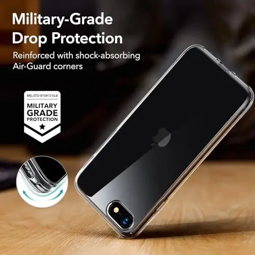 ESR for iPhone SE3/SE/8/7 Case, Stay Original, Transparent, Clear | Military-Grade Drop Protection, Slim, TPU material - 5