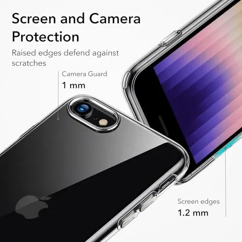 ESR for iPhone SE3/SE/8/7 Case, Stay Original, Transparent, Clear | Military-Grade Drop Protection, Slim, TPU material - 6