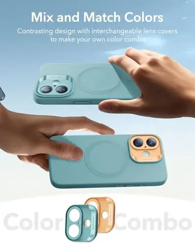 ESR for iPhone16 Case with MagSafe, Supports Magnetic Charging, Smooth & Slim Silicone Case, Shockproof, Full Screen and Camera Protection, Soft Microfiber Lining,Teal - 6