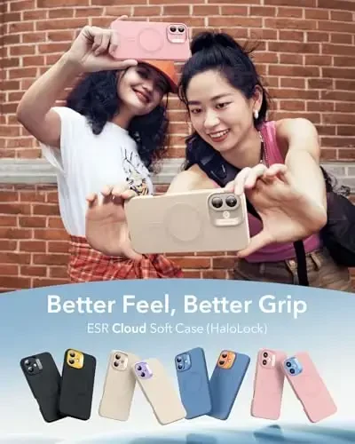 ESR for iPhone16 Plus Case with MagSafe, Supports Magnetic Charging, Smooth & Slim Silicone Case, Shockproof, Full Screen and Camera Protection, Soft Microfiber Lining,Light Tan - 3