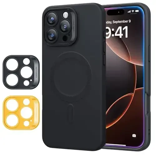 ESR for iPhone16 Pro Case with MagSafe, Supports Magnetic Charging, Smooth & Slim Silicone Case, Shockproof,for iPhone 16 Pro 6.3 inch Black - 1