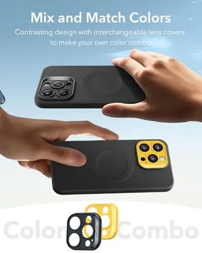 ESR for iPhone16 Pro Case with MagSafe, Supports Magnetic Charging, Smooth & Slim Silicone Case, Shockproof,for iPhone 16 Pro 6.3 inch Black - 6