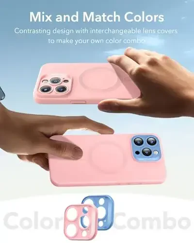 ESR for iPhone16 Pro Max Case with MagSafe, Supports Magnetic Charging, Smooth & Slim Silicone Case, Shockproof, Full Screen and Camera Protection, Soft Microfiber Lining,Pink - 6