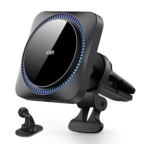 ESR for MagSafe Car Mount Charger with CryoBoost, Phone Cooling MagSafe Car Charger, Magnetic Wireless Car Charger, Air Vent/Dashboard Car Phone Holder Mount for iPhone 15/14/13/12, Fast Charging - 3
