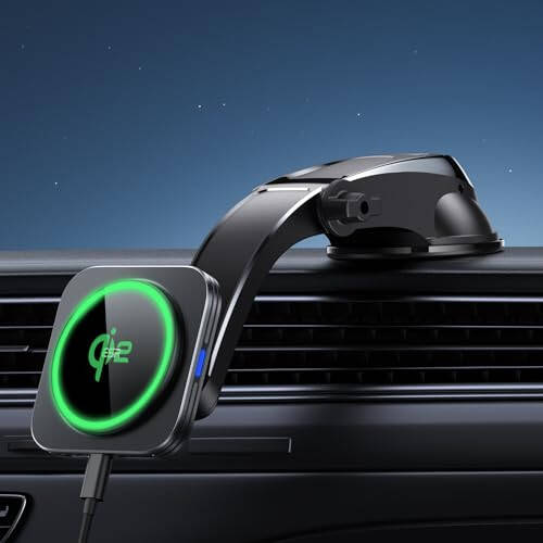 ESR for Qi2 15W MagSafe Car Mount Charger, Qi2-Certified MagSafe Car Charger, Dashboard Magnetic Wireless Car Charger Mount, for iPhone 16/15/14/13/12 Series, Fast Charging, Car Accessories, Black - 1
