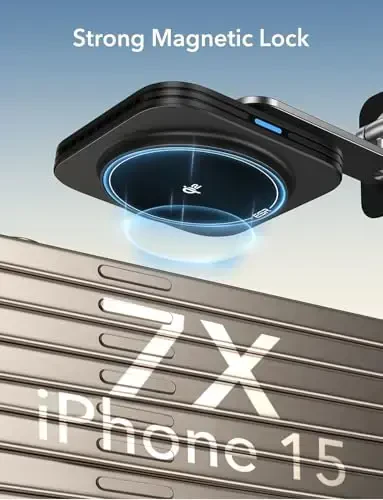 ESR for Qi2 15W MagSafe Car Mount Charger, Universal Dashboard/Tesla MagSafe Car Charger, Magnetic Wireless Charging, Adjustable Car Phone Holder for iPhone 17/16/15/14/13/12, S25, Pixel 10, Black - 5