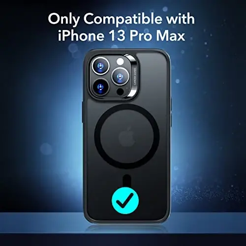 ESR Hybrid Magnetic Case with HaloLock Compatible with MagSafe, Compatible with iPhone 13 Pro Max Case, Military-Grade Protection, Scratch-Resistant Back, Classic Series, Frosted Black - 2