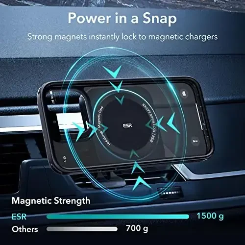 ESR Hybrid Magnetic Case with HaloLock Compatible with MagSafe, Compatible with iPhone 13 Pro Max Case, Military-Grade Protection, Scratch-Resistant Back, Classic Series, Frosted Black - 4