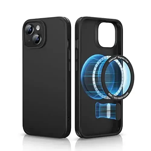 ESR Hybrid Magnetic Case with HaloLock, Compatible with iPhone 14 and 13 , Compatible with MagSafe, Shockproof Military-Grade Protection, Smooth Grip, Classic Series, Black 