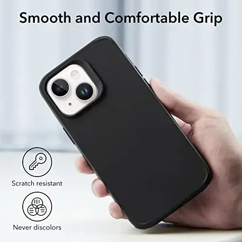 ESR Hybrid Magnetic Case with HaloLock, Compatible with iPhone 14 and 13 , Compatible with MagSafe, Shockproof Military-Grade Protection, Smooth Grip, Classic Series, Black - 6