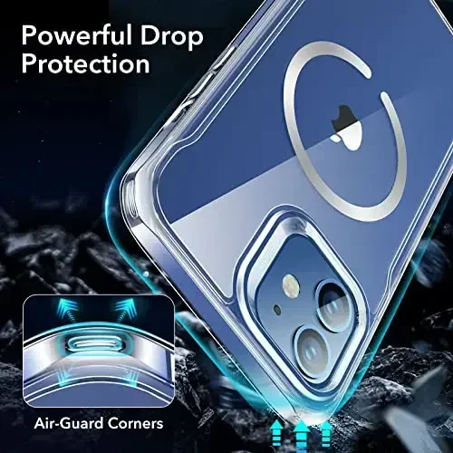 ESR iPhone 12 Case/iPhone 12 Pro Case uchun, MagSafe bilan mos, chizilishga chidamli orqa, sirpanmaydigan himoya ramka, iPhone 12/12 Pro uchun magnit telefon qutisi, shaffof - 5