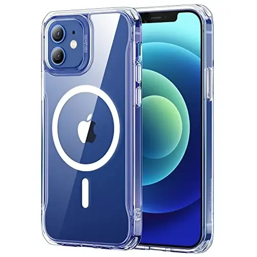 ESR iPhone 12 Case/iPhone 12 Pro Case uchun, MagSafe bilan mos, chizilishga chidamli orqa, sirpanmaydigan himoya ramka, iPhone 12/12 Pro uchun magnit telefon qutisi, shaffof - 1