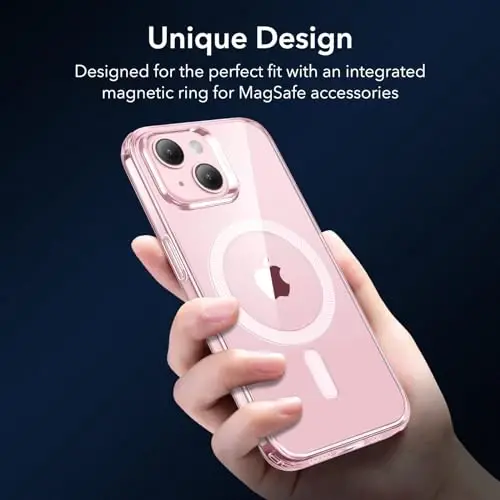 ESR for iPhone 14 Case iPhone 13 Case, Compatible with MagSafe, Military-Grade Protection, Resists Yellowing and Scratches, Magnetic Phone Case for iPhone 14 iPhone 13, Zero Series, Clear Pink - 4