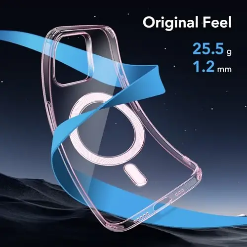 ESR for iPhone 14 Case iPhone 13 Case, Compatible with MagSafe, Military-Grade Protection, Resists Yellowing and Scratches, Magnetic Phone Case for iPhone 14 iPhone 13, Zero Series, Clear Pink - 3