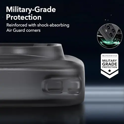 ESR iPhone 14 Pro Max uchun g'ilof, MagSafe bilan mos, harbiy darajadagi himoya, sarg'ayish va chizishga chidamli, iPhone 14 Pro Max uchun magnit telefon g'ilofi, Zero seriyasi, muzli qora 