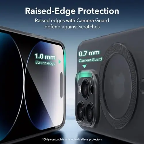 ESR iPhone 14 Pro Max uchun g'ilof, MagSafe bilan mos, harbiy darajadagi himoya, sarg'ayish va chizishga chidamli, iPhone 14 Pro Max uchun magnit telefon g'ilofi, Zero seriyasi, muzli qora - 2